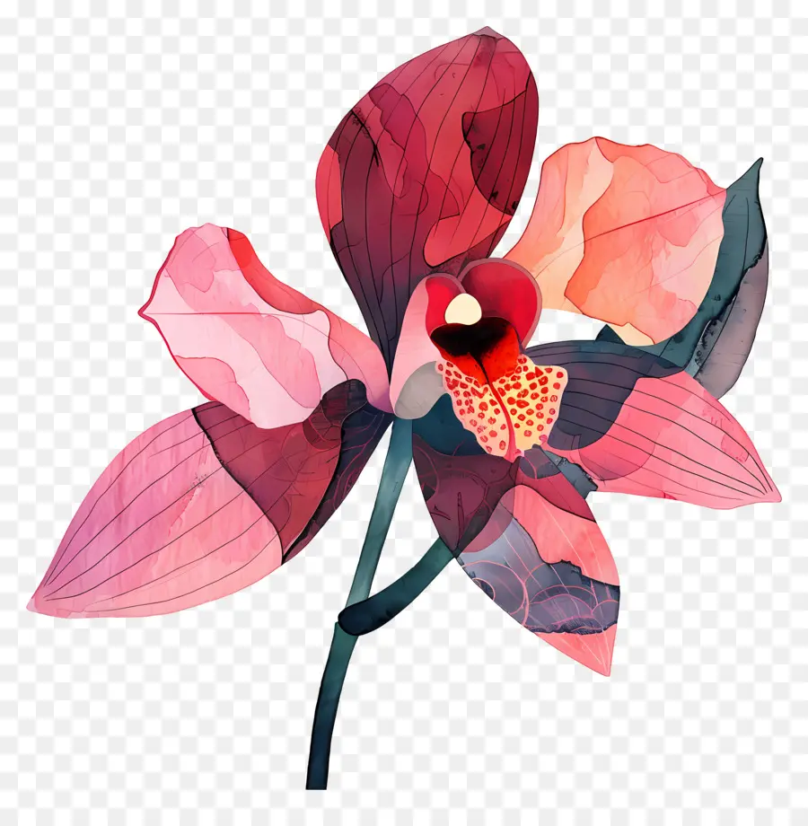 Anggrek，Bunga Merah Muda PNG