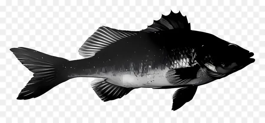 Siluet Ikan，Ikan Hitam PNG