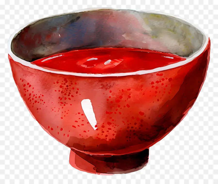 Mangkuk Kecap，Mangkuk Keramik Merah PNG