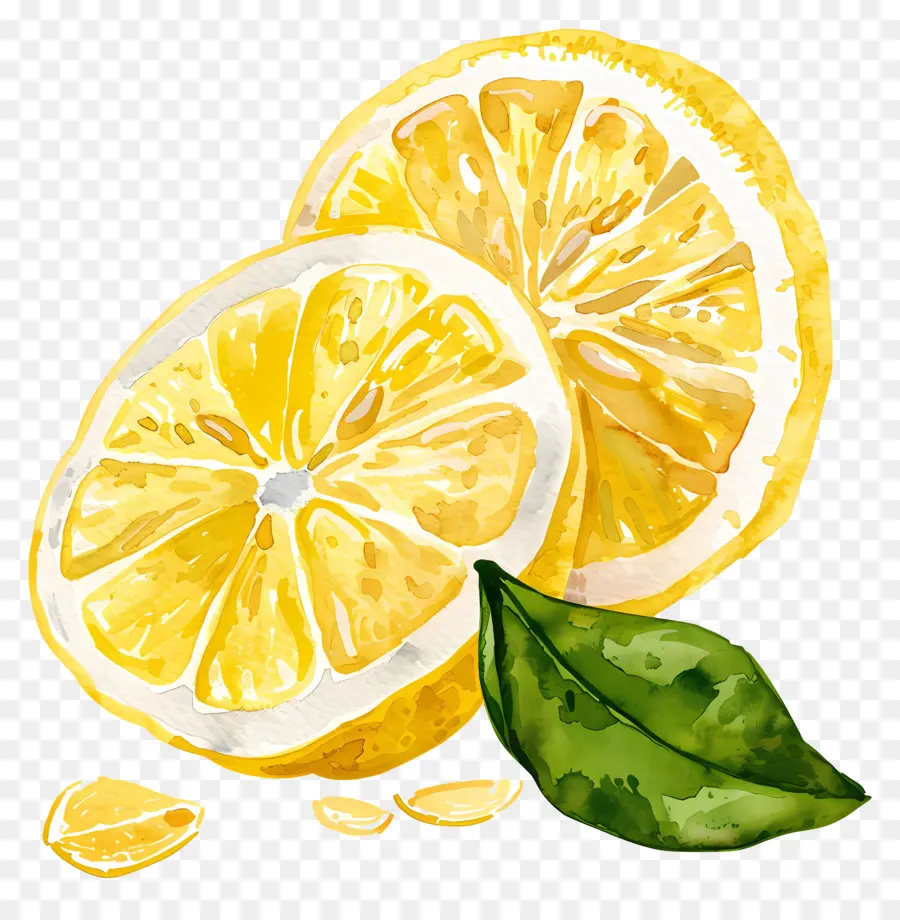 Setengah Lemon，Lukisan Cat Air PNG