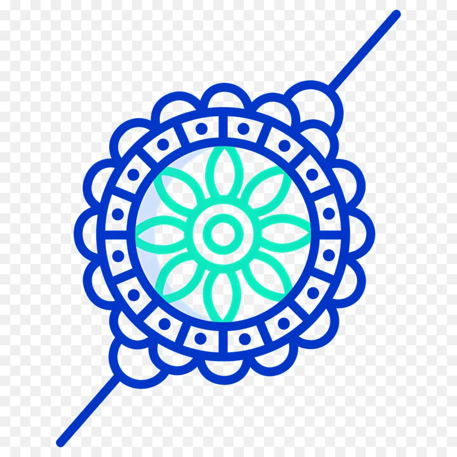 Rakhi，Bunga Biru Desain PNG