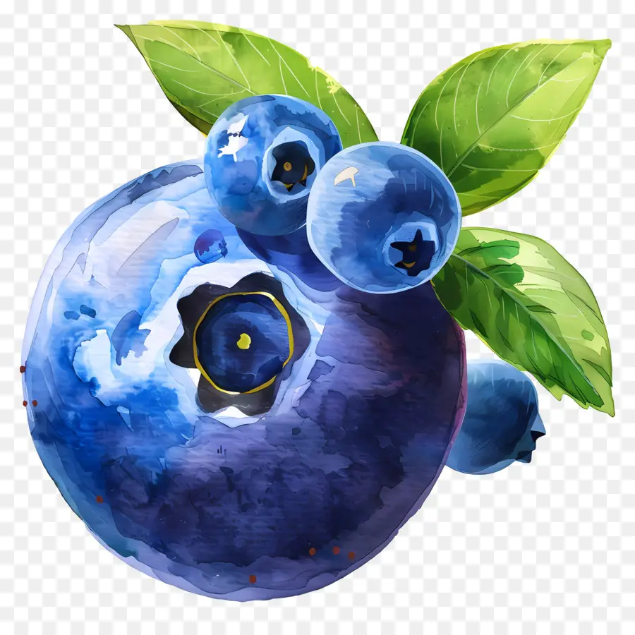 Blueberry，Lukisan Cat Air PNG