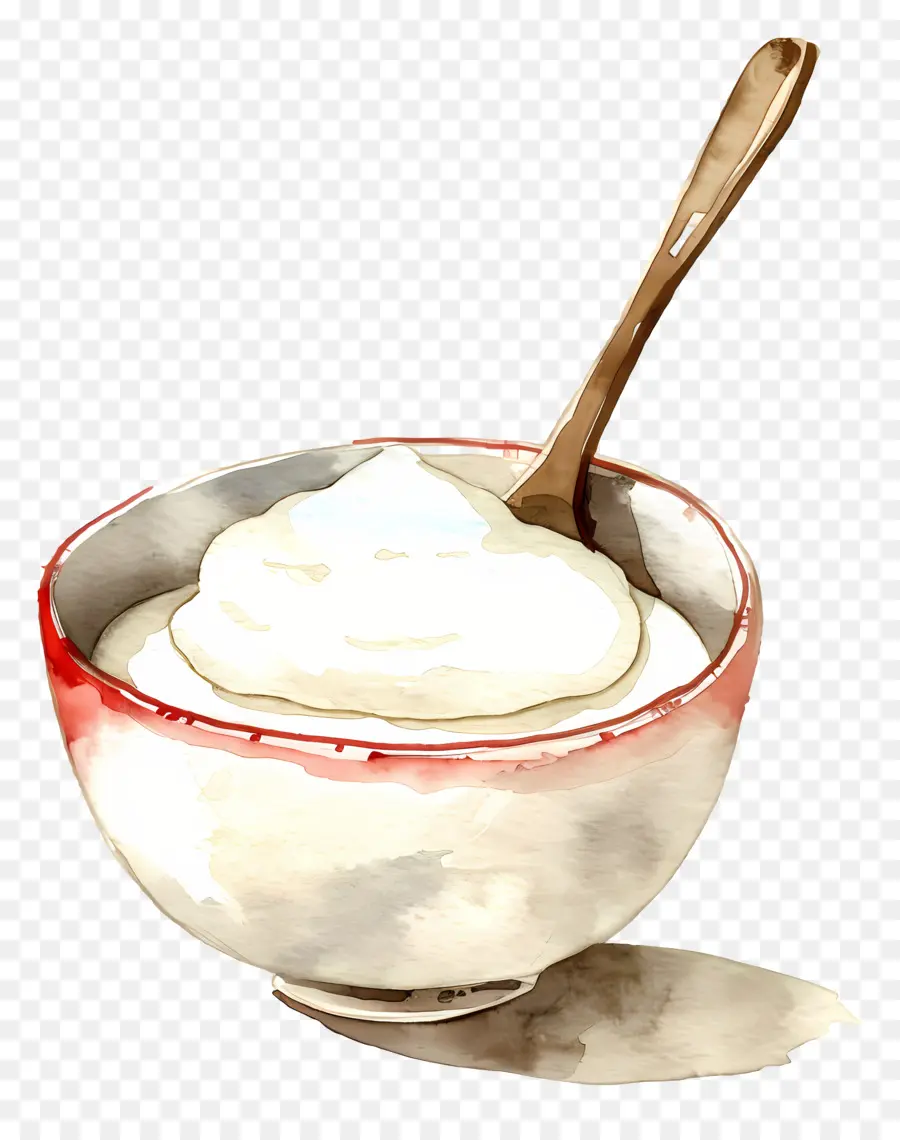 Yoghurt，Lukisan Cat Air PNG