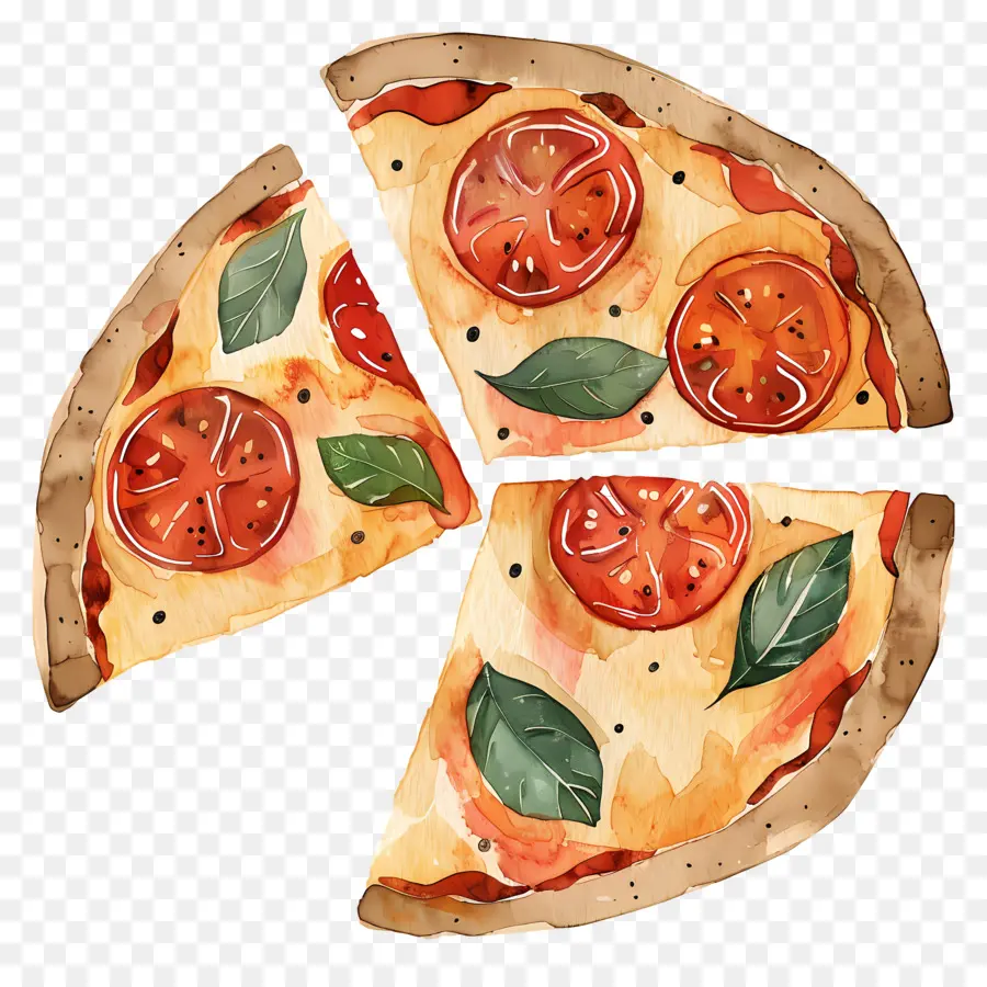 Pizza，Lukisan Cat Air PNG