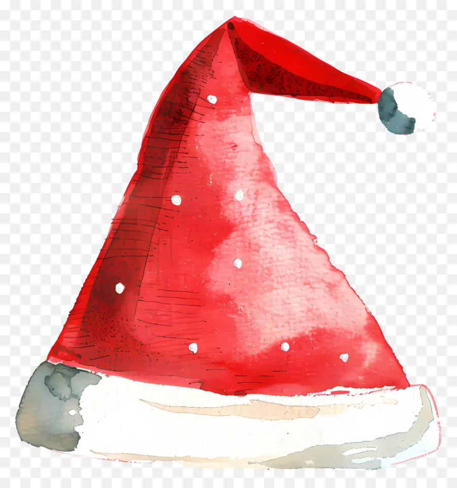 Topi Santa，Lukisan Cat Air PNG