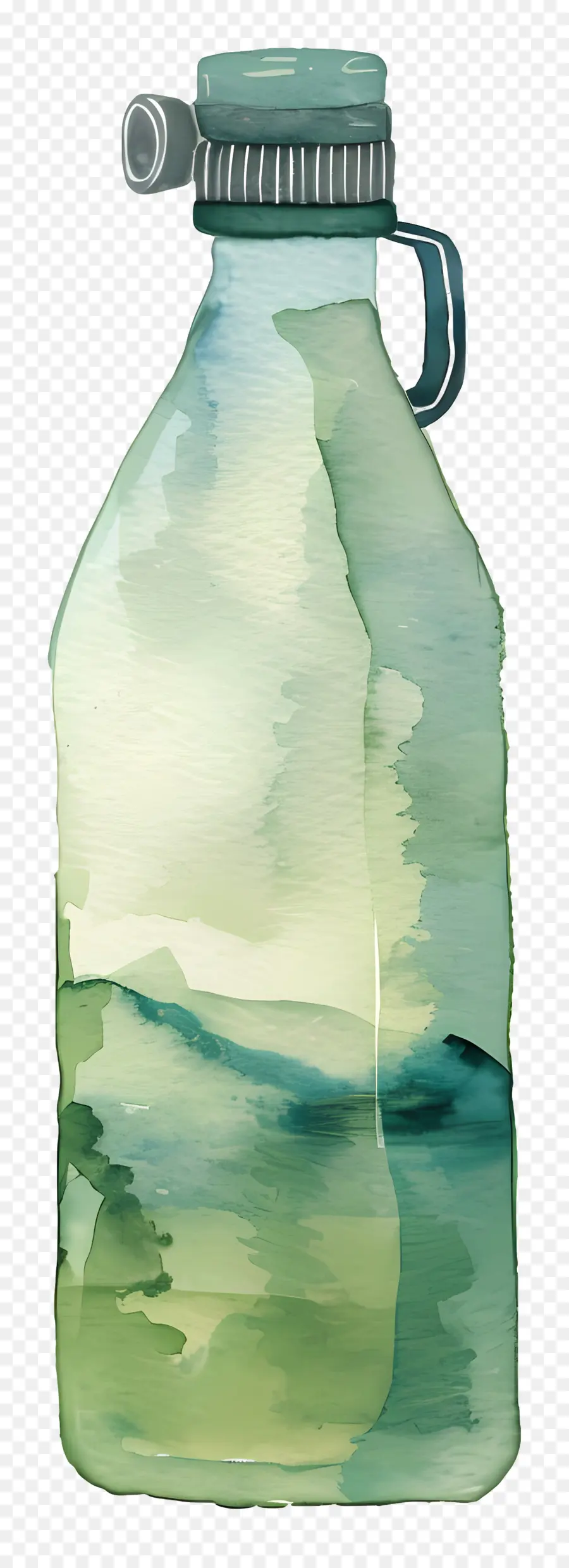 Botol Air，Lukisan Cat Air PNG
