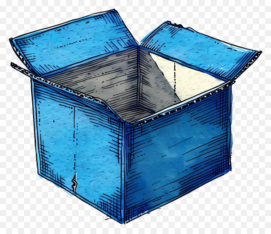 Kotak Kardus，Kotak Kardus Biru PNG
