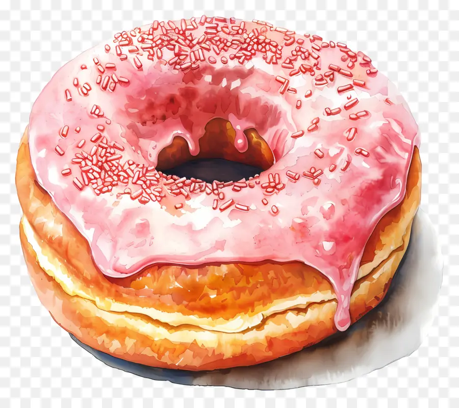 Donat，Donat Frosted Merah Muda PNG