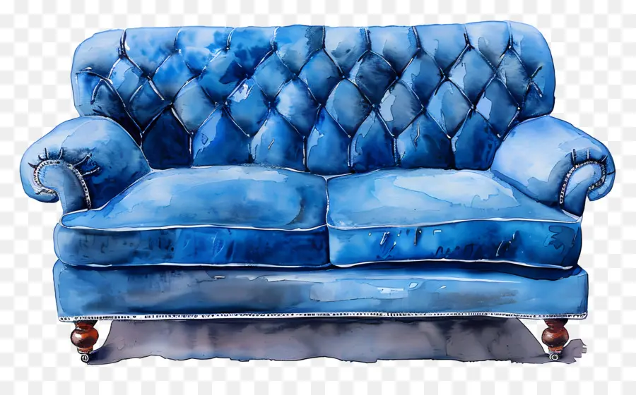 Sofa Biru，Sofa PNG