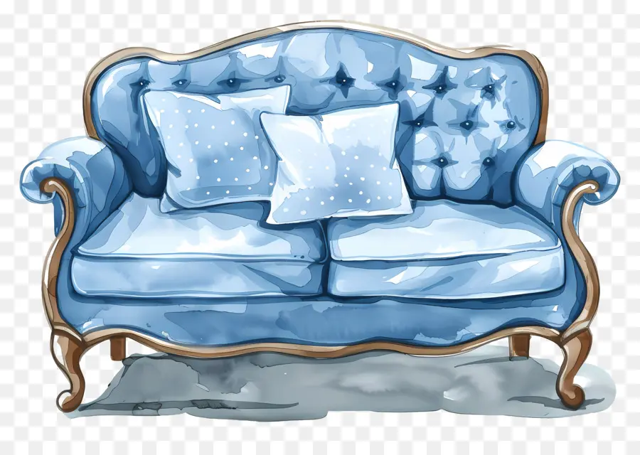 Sofa Biru，Sofa PNG