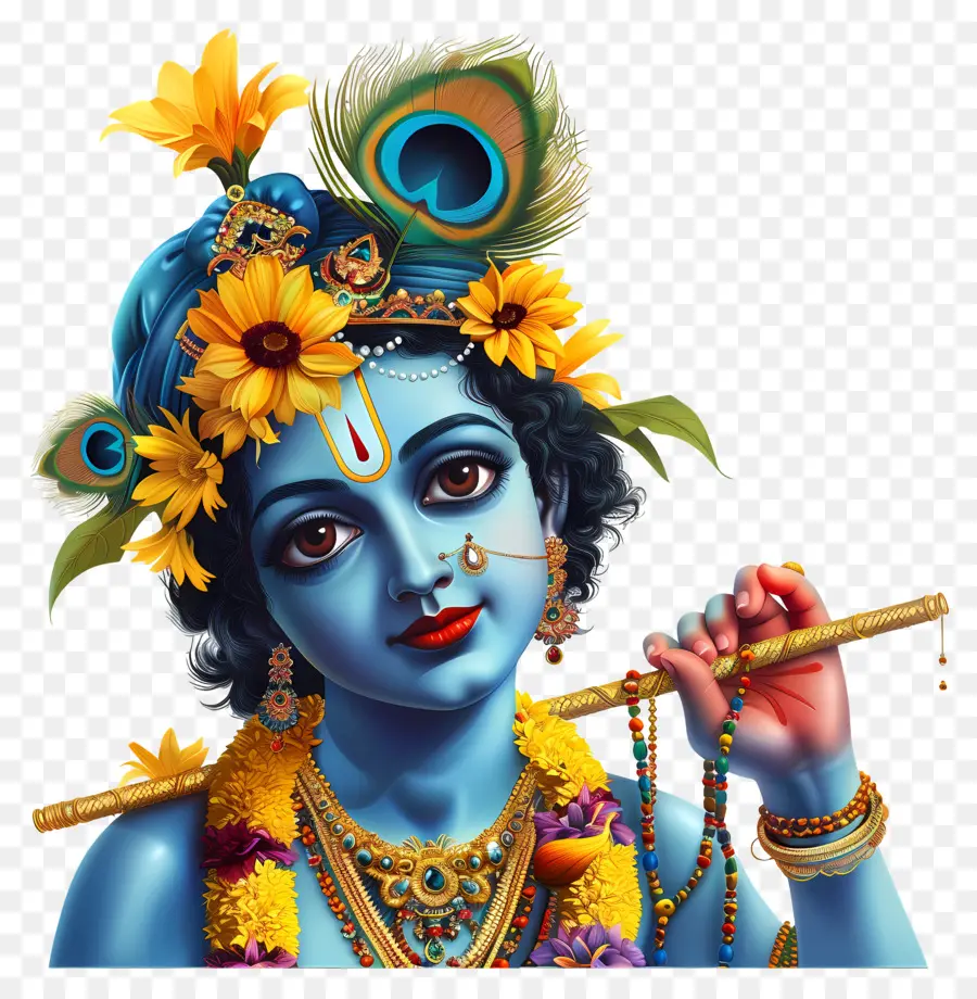 Krishna Janmashtami，Karakter Biru PNG