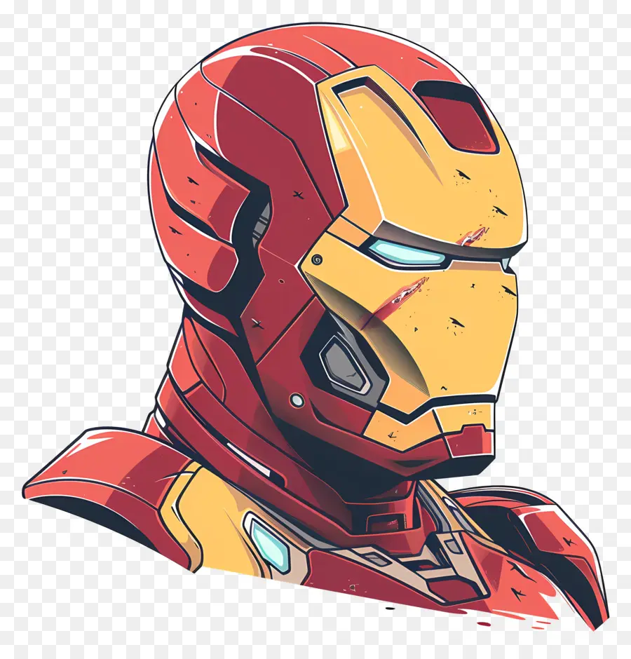 Kepala Iron Man，Helm Merah Dan Emas PNG
