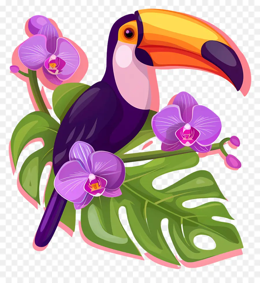 Burung Toucan，Bunga PNG