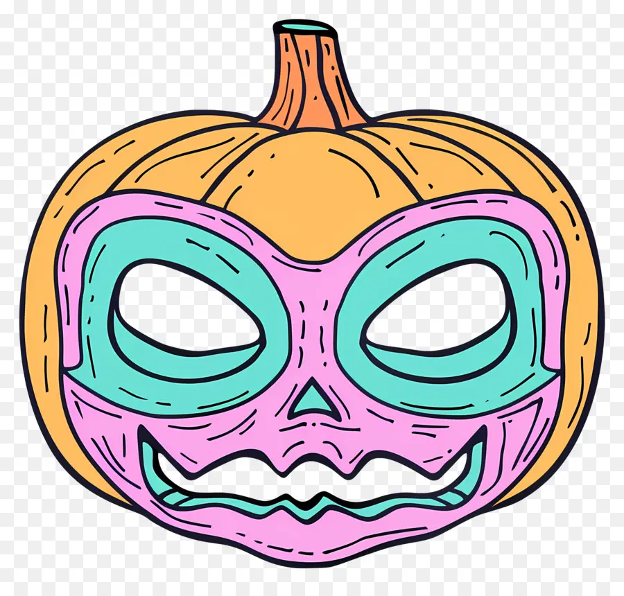 Topeng Halloween，Masker Labu PNG