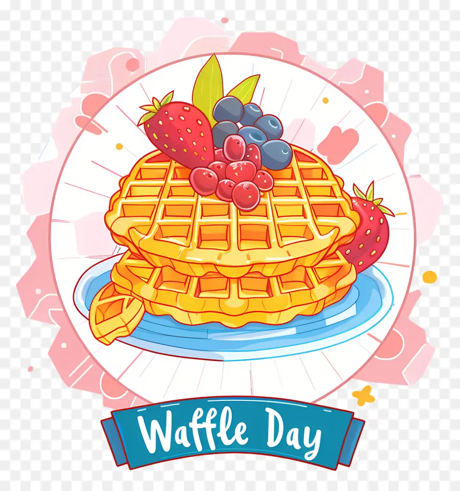 Hari Wafel，Wafel Dengan Stroberi PNG