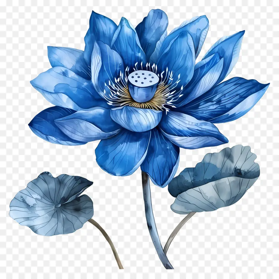 Bunga Teratai Biru，Air Biru Lily PNG