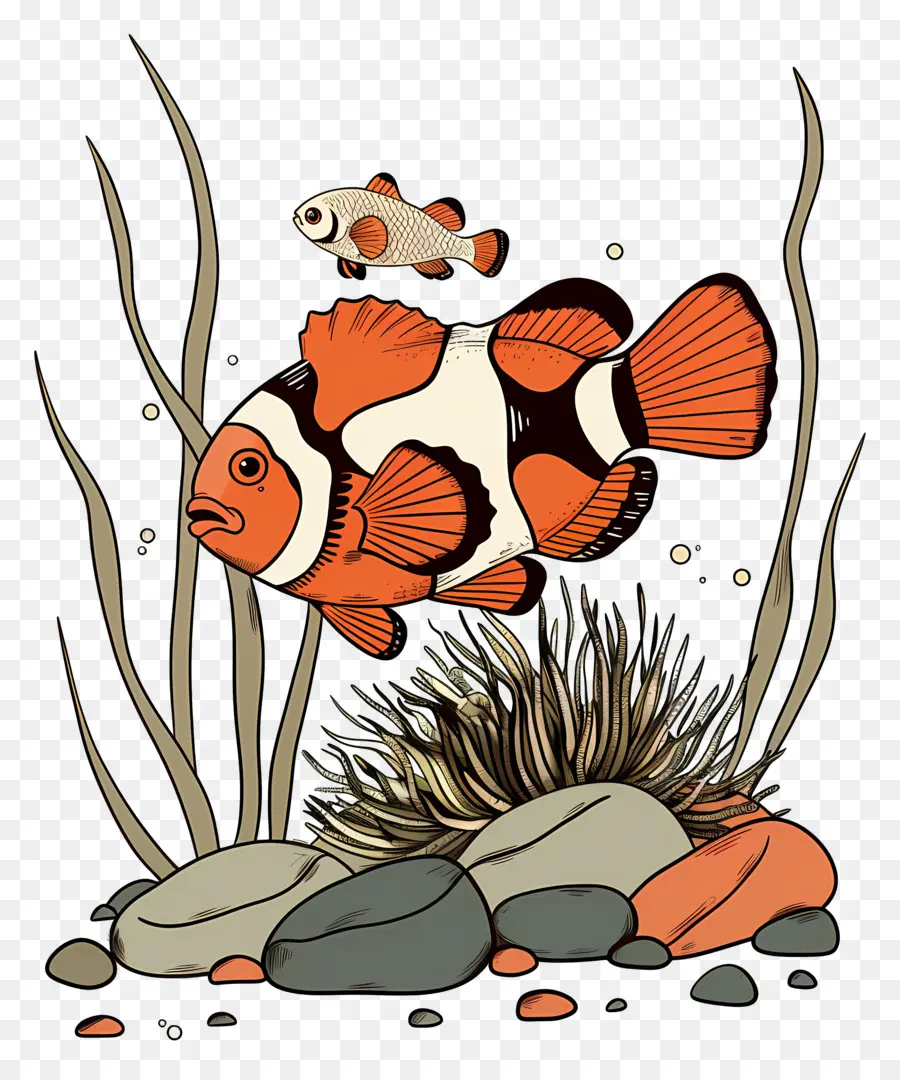 Clownfish，Ikan Badut PNG