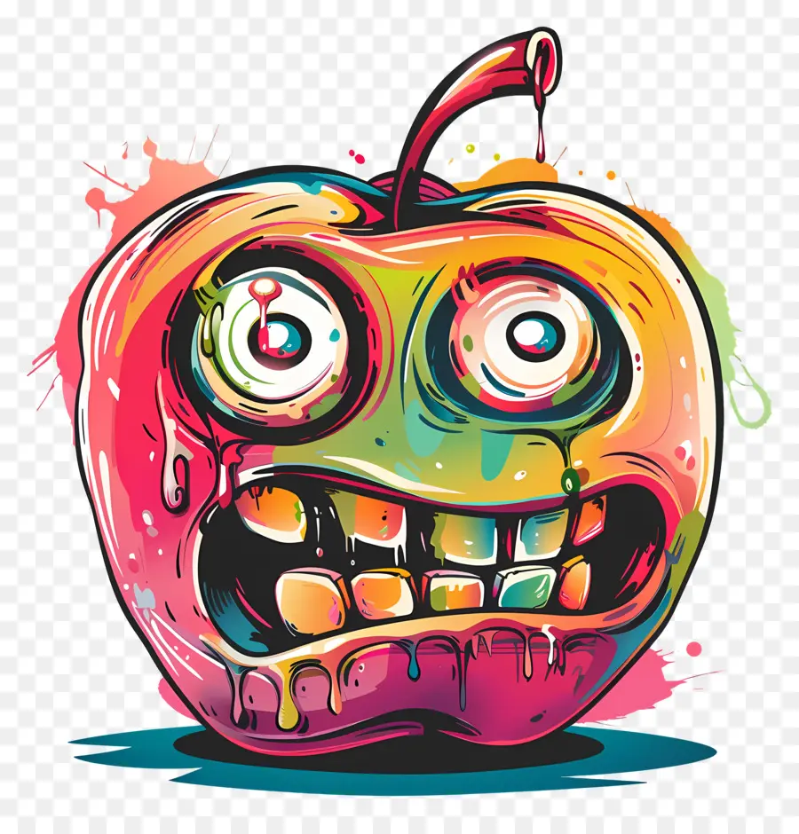 Kartun Apple，Apel Berwarna  Warni PNG