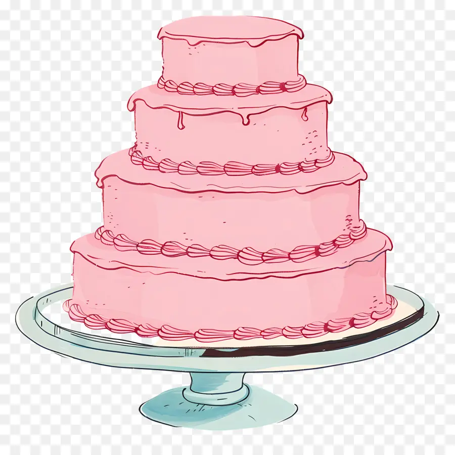 Kue Pink，Kue Pengantin Merah Muda PNG