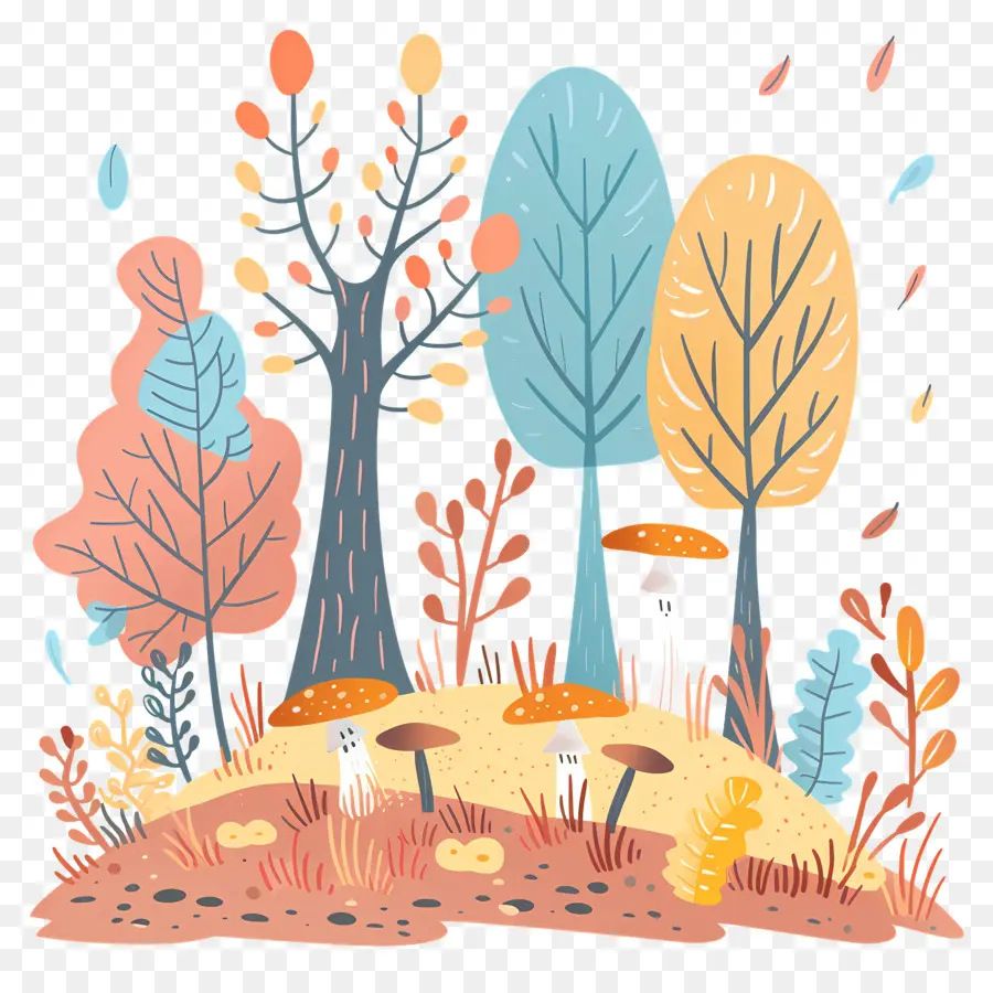 Doodle Autumn，Hutan PNG