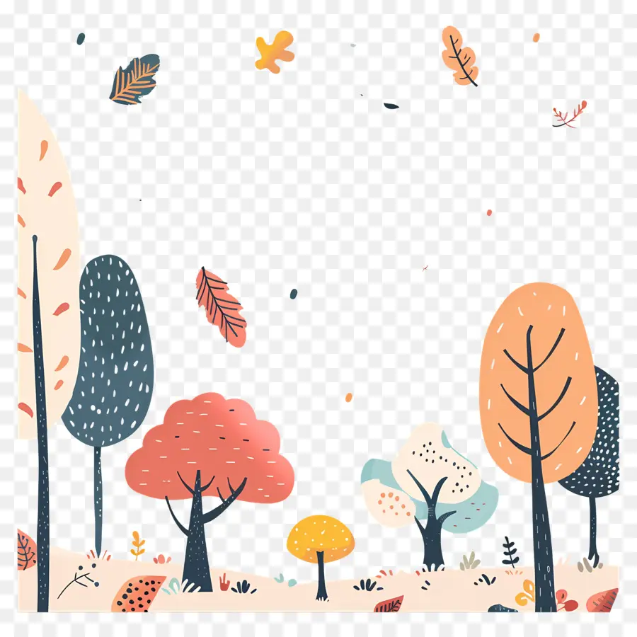 Doodle Autumn，Hutan PNG