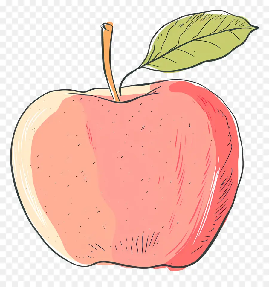 Doodle Apple，Apel Merah Muda PNG