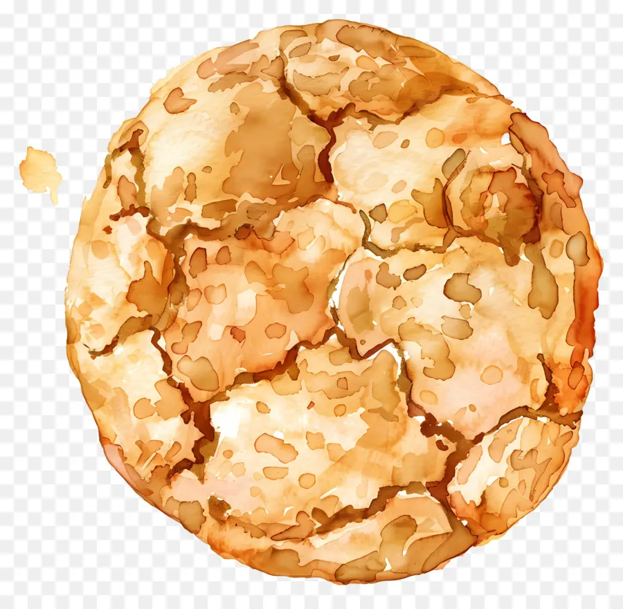 Oatmeal Cookie，Lukisan Cat Air PNG