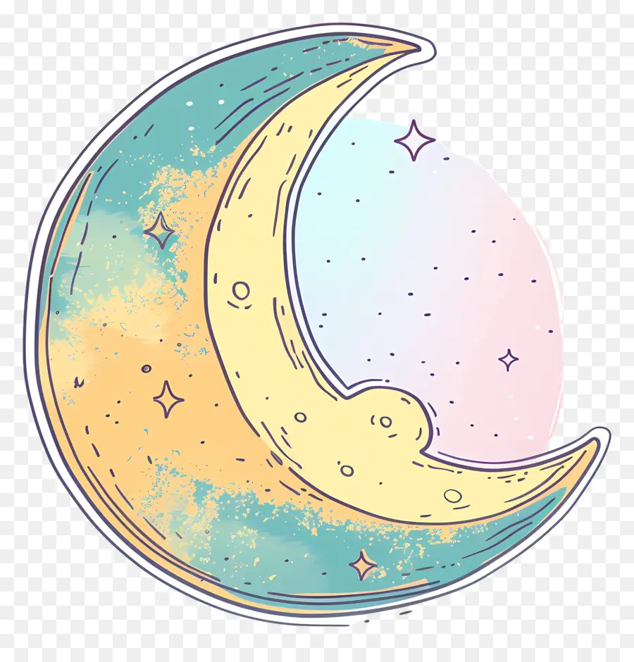 Bulan Doodle，Bulan PNG