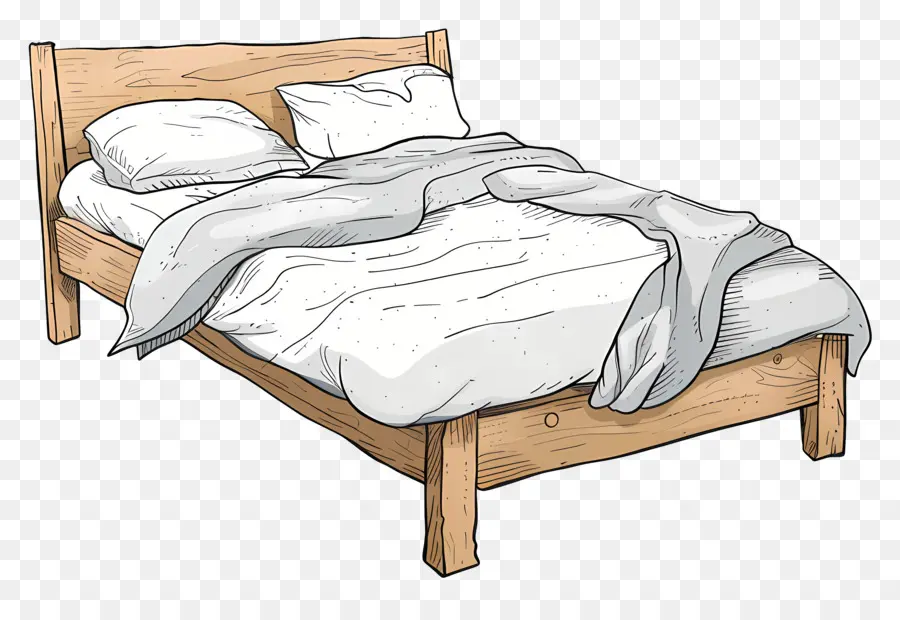 Kartun Tidur，Tempat Tidur Kayu PNG