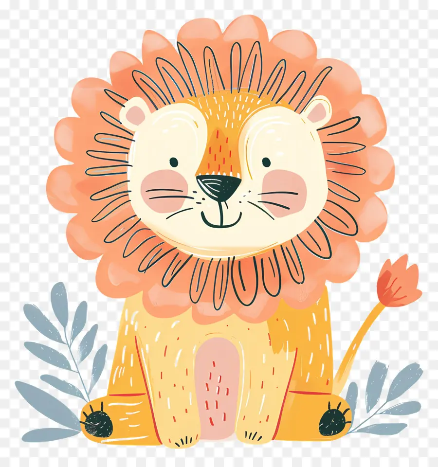 Doodle Lion，Kartun Singa PNG