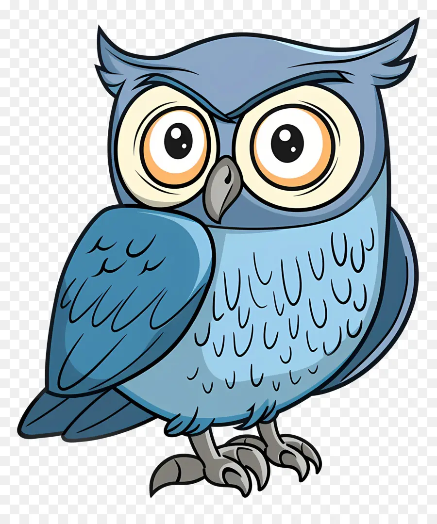 Kartun Owl，Burung Hantu Biru PNG