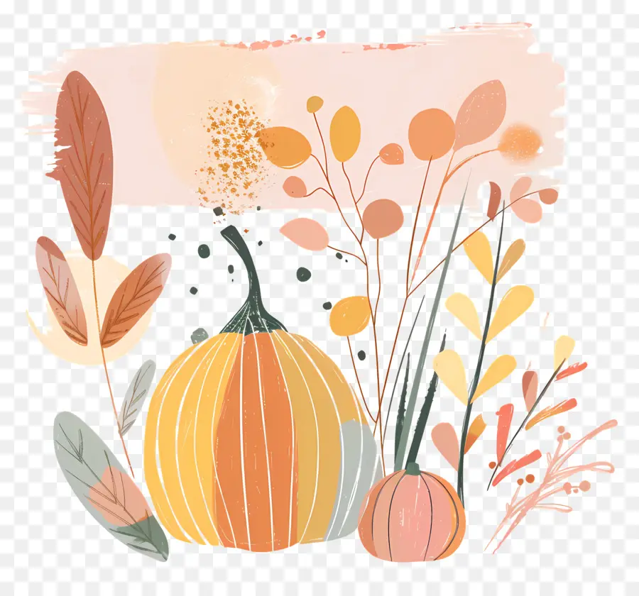 Doodle Autumn，Labu PNG