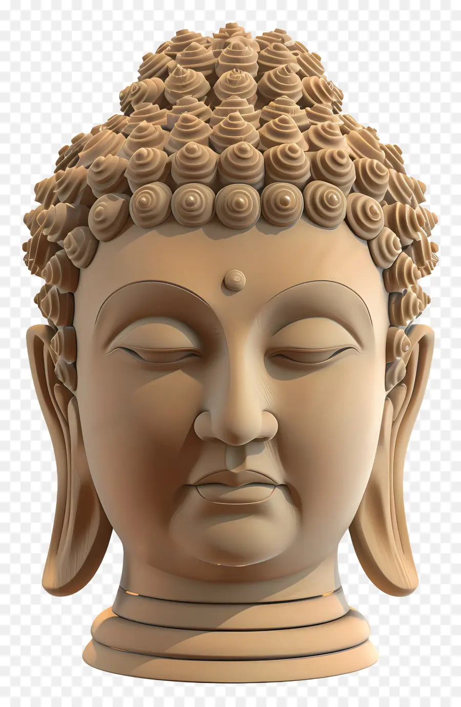 Kepala Buddha，3d Rendering PNG