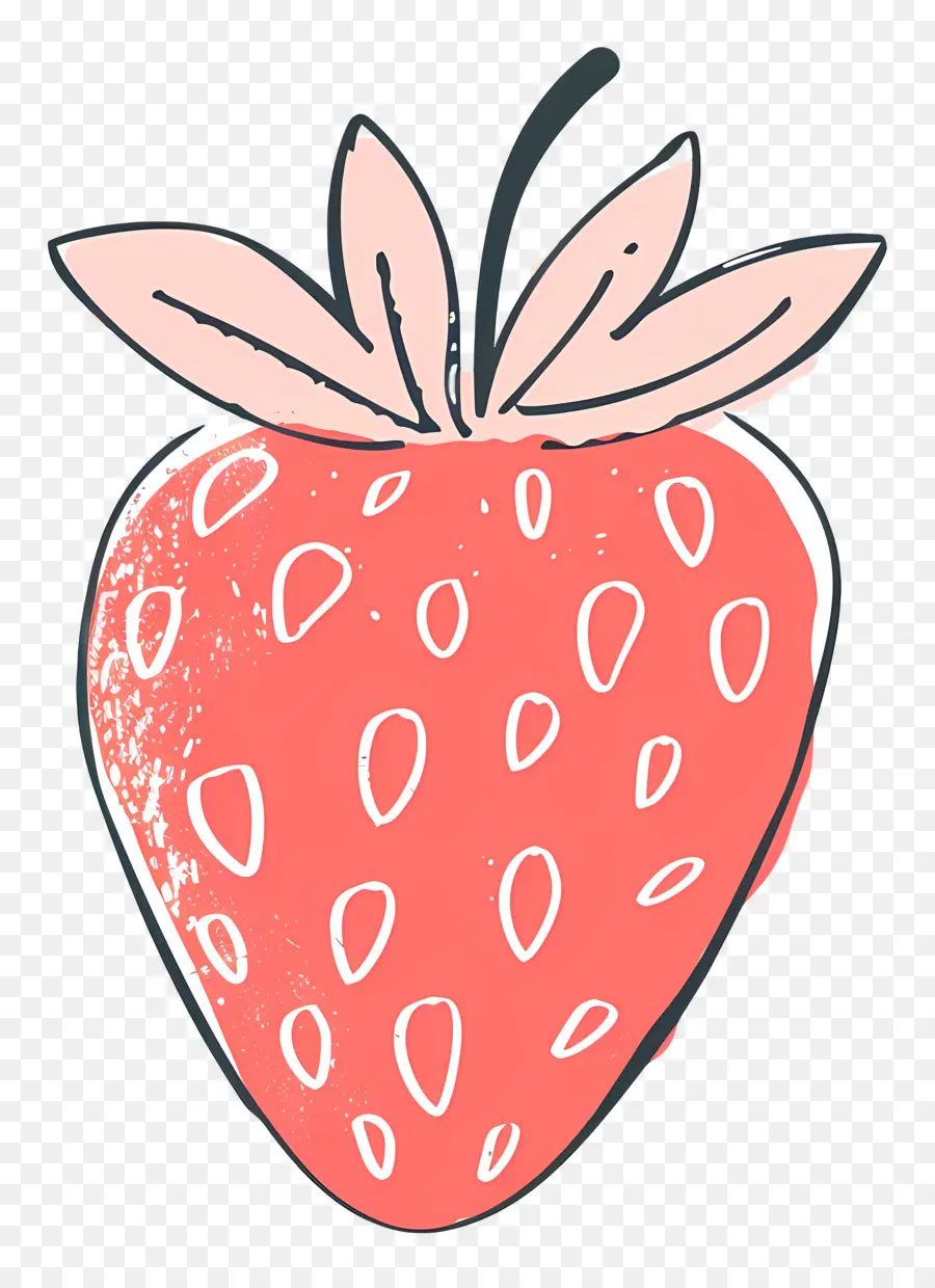 Doodle Strawberry，Stroberi PNG