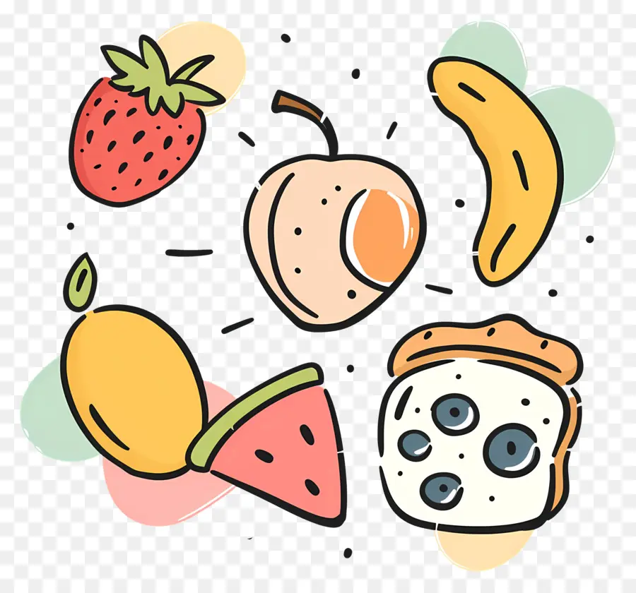 Makanan Doodle，Buah Buahan PNG