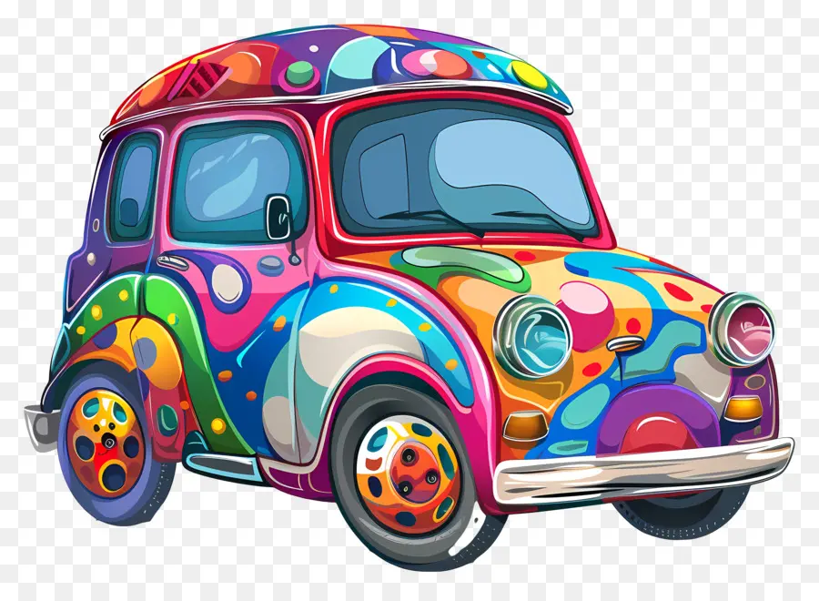 Kartun Mobil，Mobil Psychedelic PNG