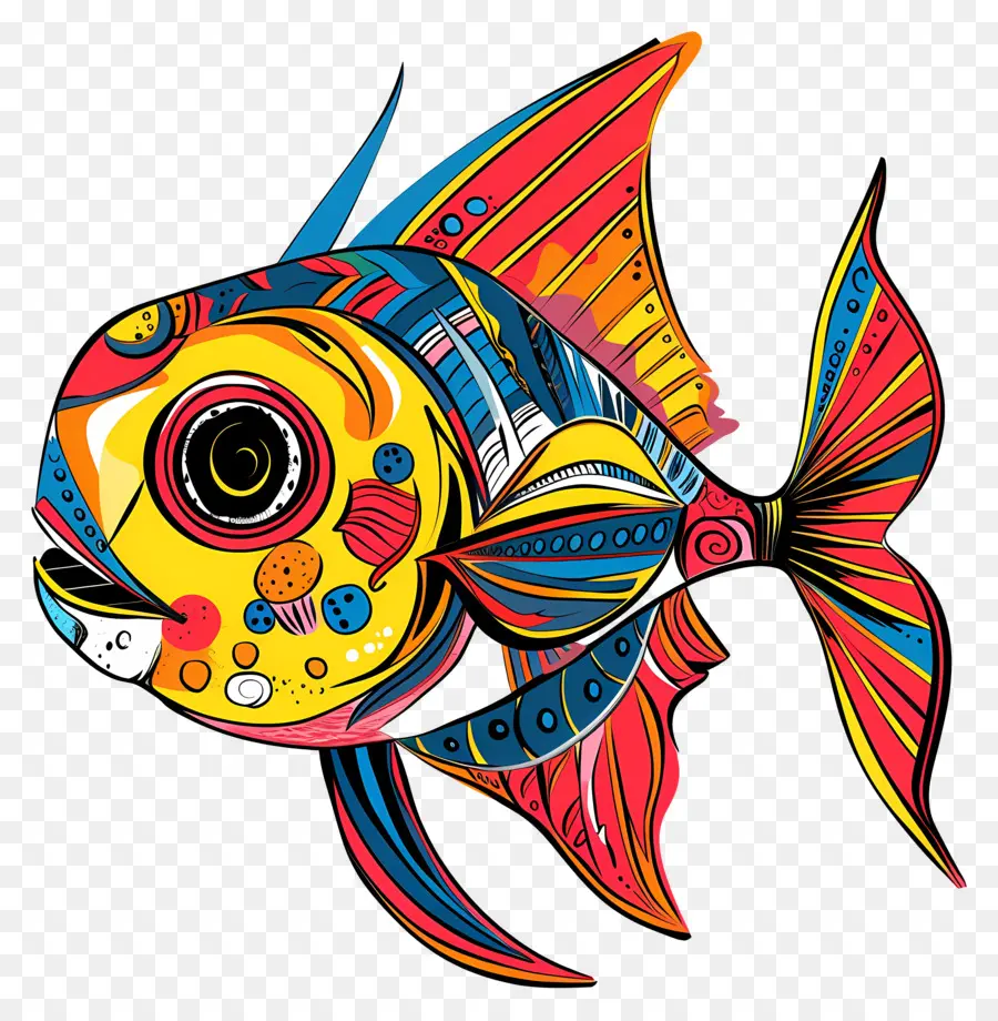 Kartun Ikan，Ikan Warna Warni PNG