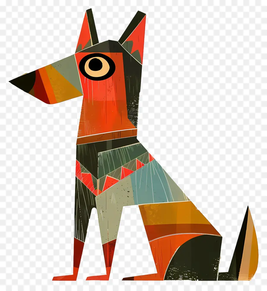 Kartun Anjing，Desain Anjing Geometris PNG