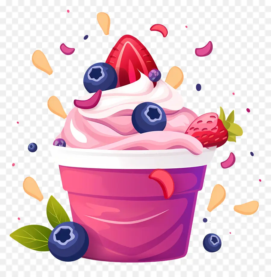 Yogurt Beku，Pink Piala PNG