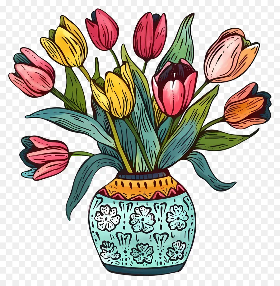 Vas Dengan Bunga Tulip，Tulip PNG