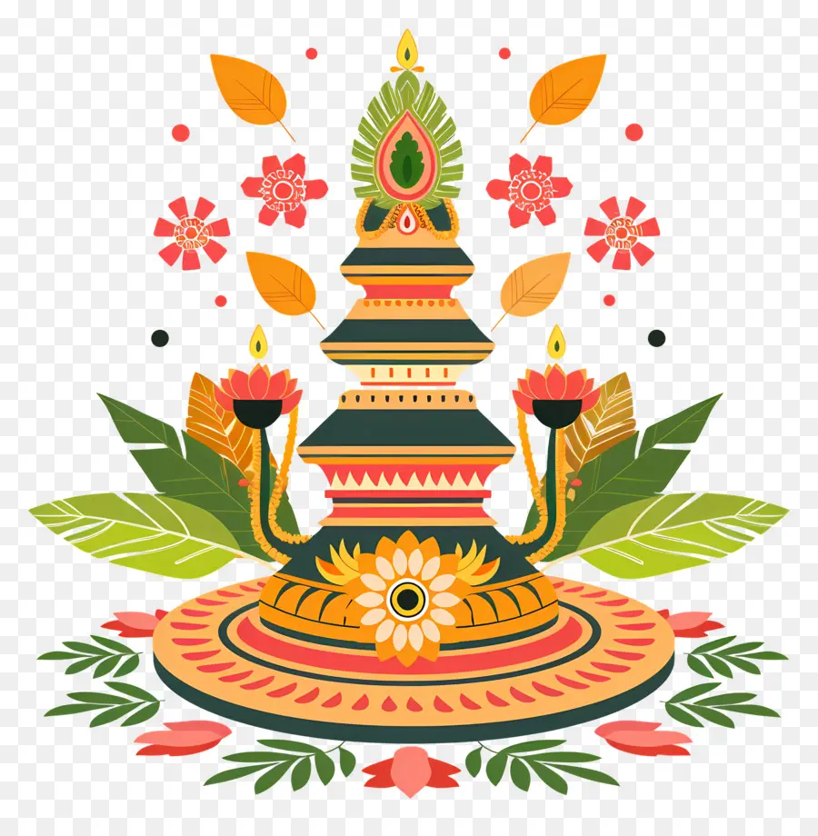 Onam Pookalam，Bunga Latar Belakang PNG