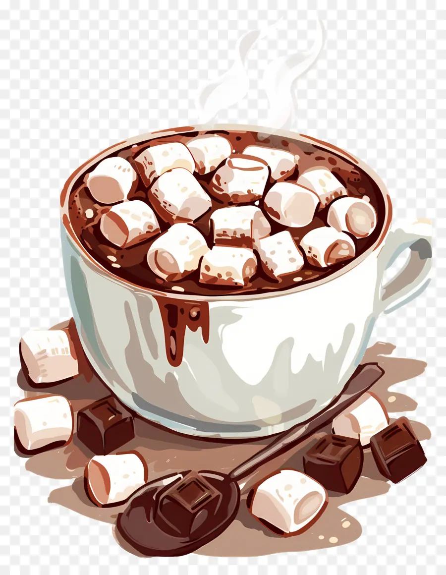 Coklat Panas，Cokelat Panas Dengan Marshmallow PNG