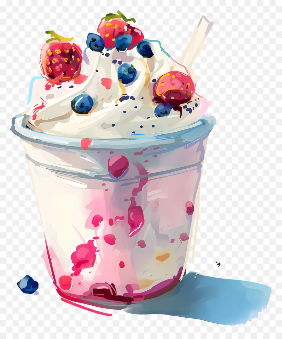 Yoghurt Cup，Kartun Ilustrasi PNG