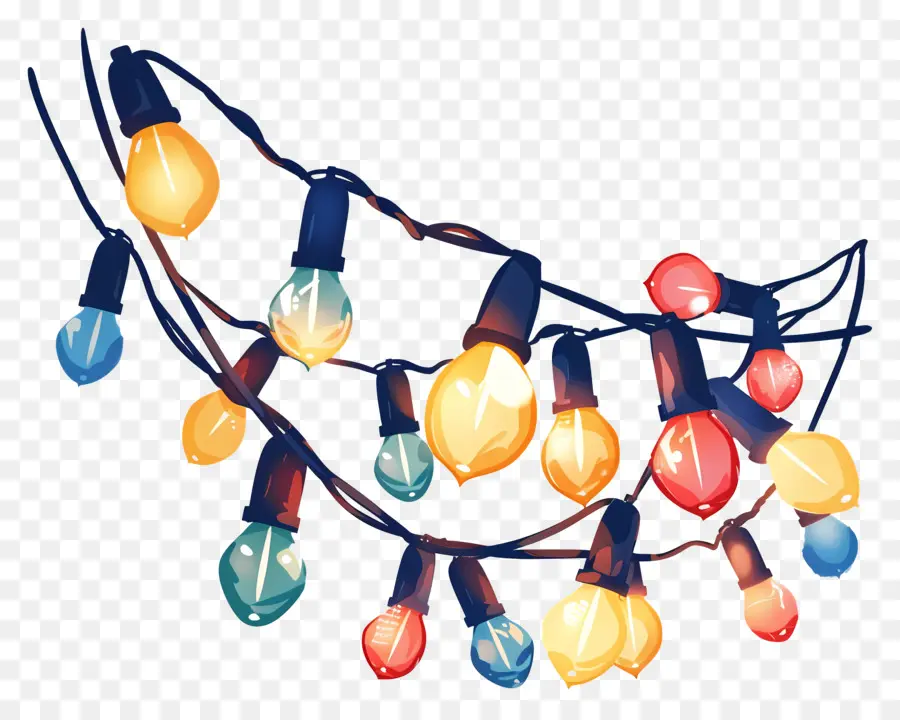 Lampu Natal，Lampu Warna Warni PNG