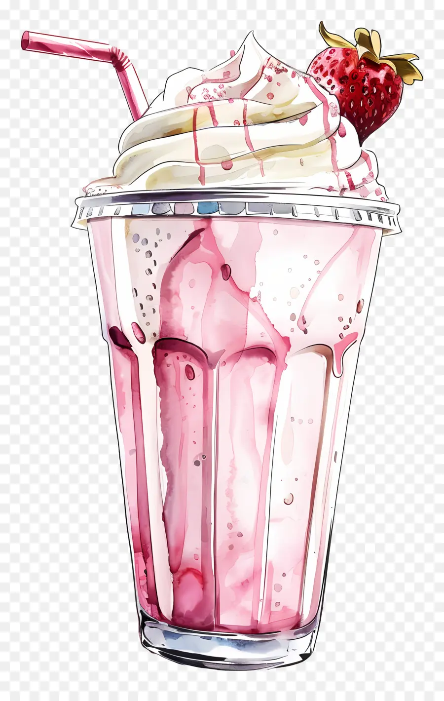 Piala Milkshake，Stroberi Milkshake PNG