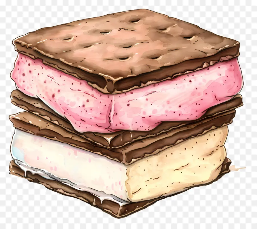 Roti Lapis Es Krim，Sandwich Marshmallow PNG