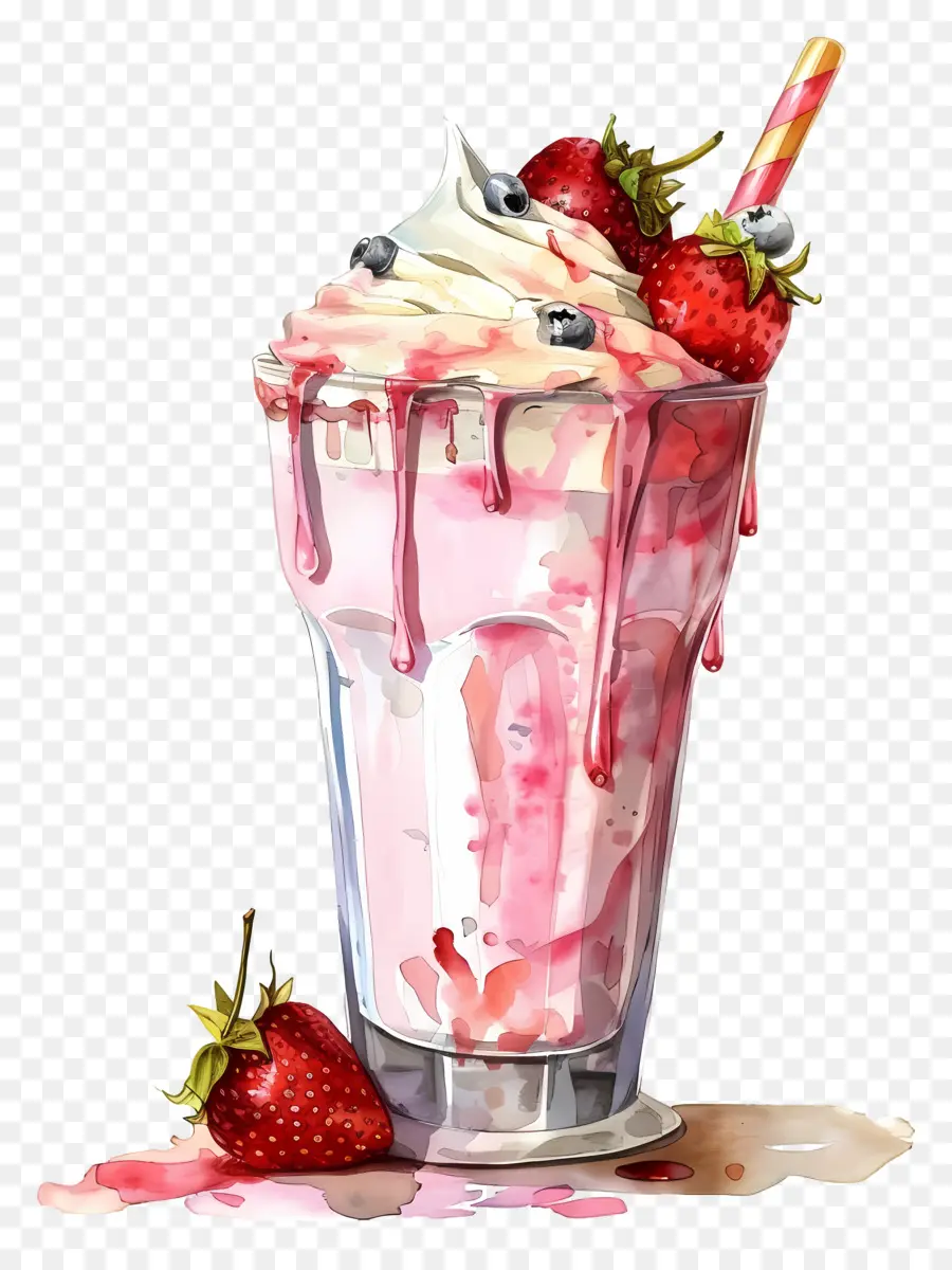 Piala Milkshake，Stroberi Milkshake PNG