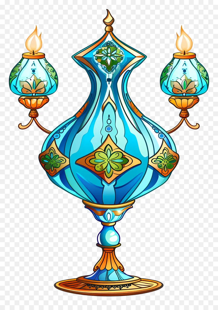 Lampu Islam，Vas Biru PNG