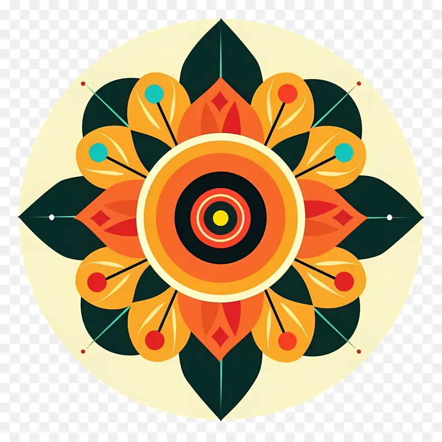 Onam Pookalam，Desain Bunga PNG