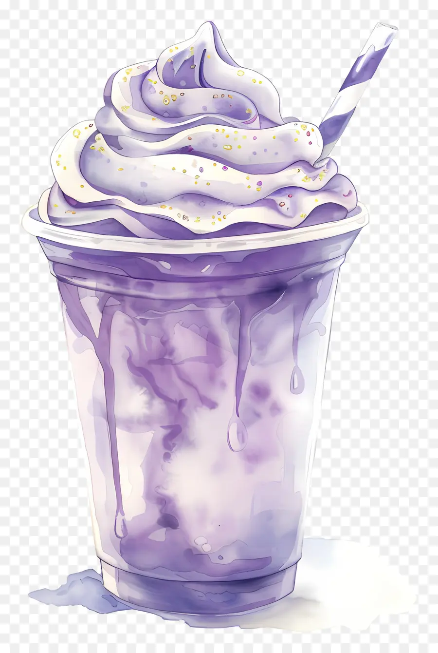 Piala Milkshake，Ungu Minum PNG